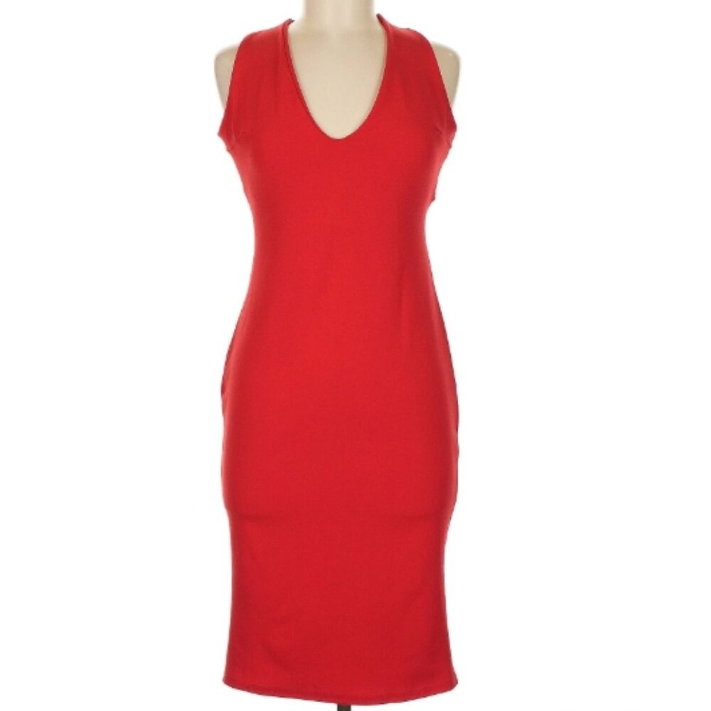 Nasty Gal Collection  Size 8 Cocktail FIERY RED dress BADDIE: bodycon fit